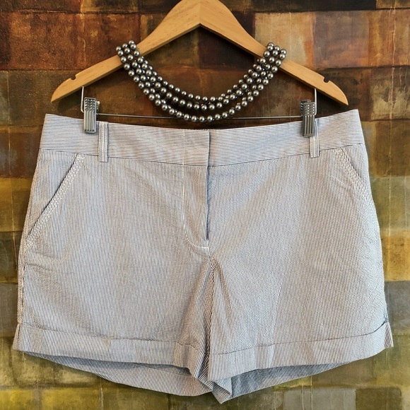 J. CREW "City Fit" Seersucker 5” Shorts Sz 14 NWOT
